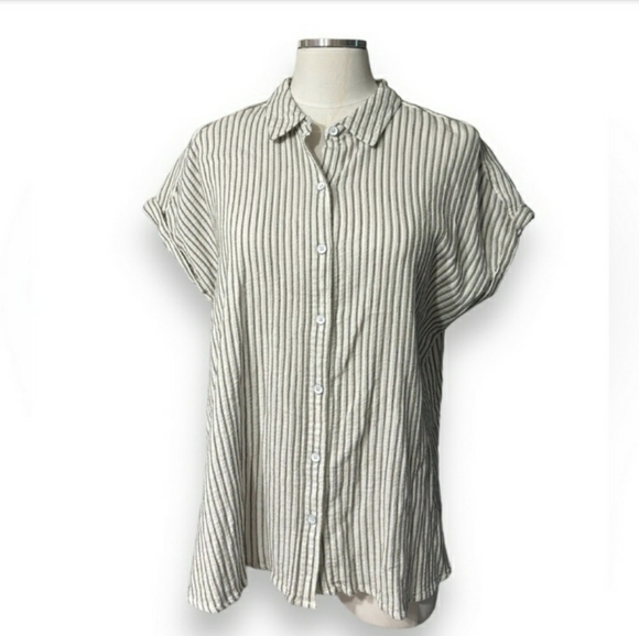 SONOMA Goods For Life Striped Dolman Camp Shirt - Picture 1 of 8